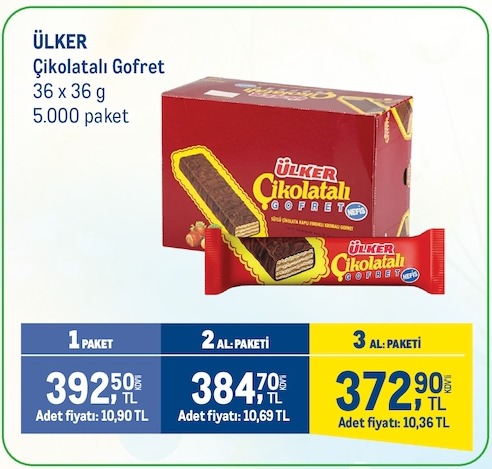 Ülker Çikolatalı Gofret 36 X 36 G