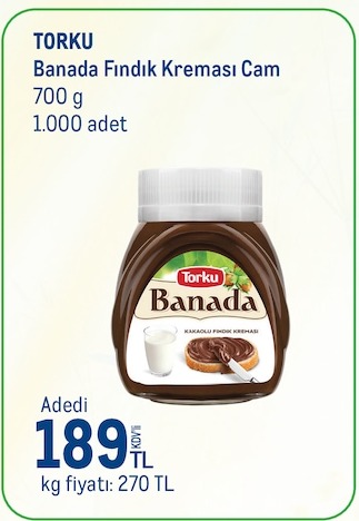 Torku Banada Fındık Kreması Cam 700G
