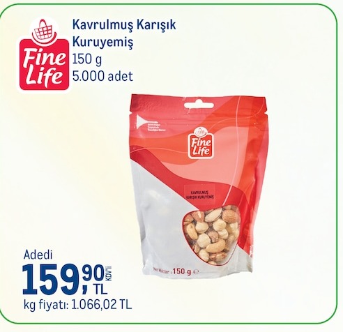 Fine Life Kavrulmuş Karışık Kuruyemiş 150 G