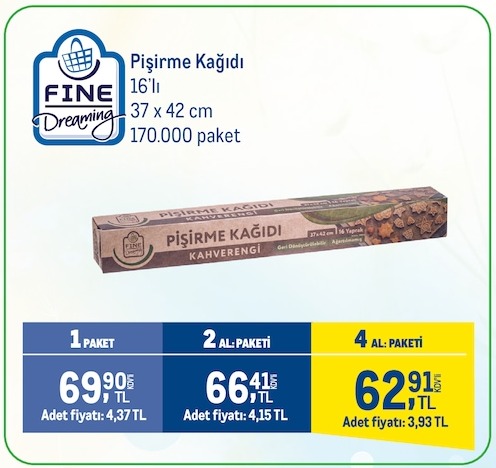 Fine Dreaming Pişirme Kağıdı 16'Lı 37X42 Cm