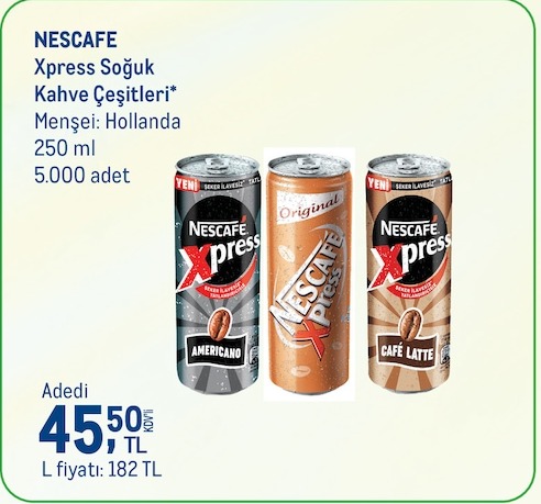Nescafe Xpress Soğuk Kahve Çeşitleri 250 Ml