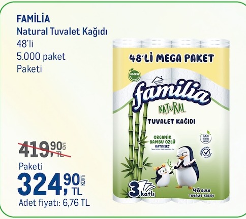 Familia Natural Tuvalet Kağıdı 48'Li Mega Paket