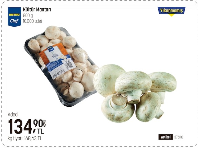 Metro Chef Kültür Mantarı 800G
