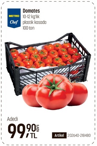 Domates 10-12 Kg'Lık Plastik Kasada