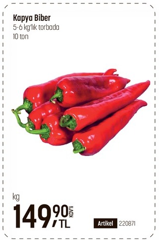 Kapya Biber 5-6 Kg'Lık Torbada