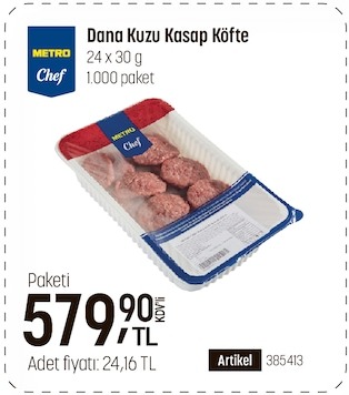 Metro Chef Dana Kuzu Kasap Köfte 24 X 30 G