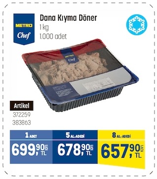 Metro Chef Dana Kıyma Döner 1Kg 1000 Adet