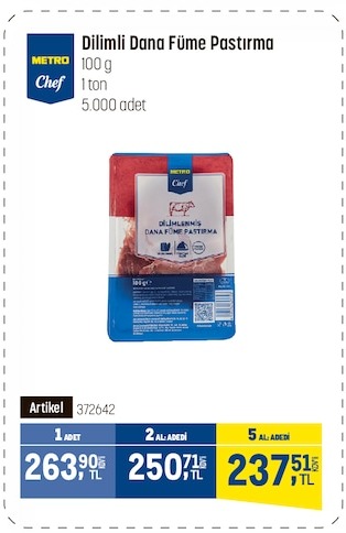 Metro Chef Dilimli Dana Füme Pastırma 100G