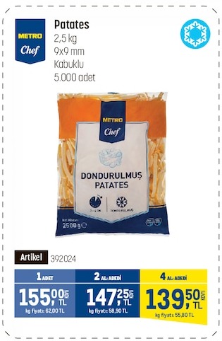 Metro Chef Patates 2.5Kg