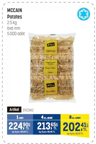 Mccain Patates 2.5Kg