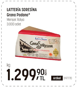 Latteria Soresina Grana Padano 3Kg
