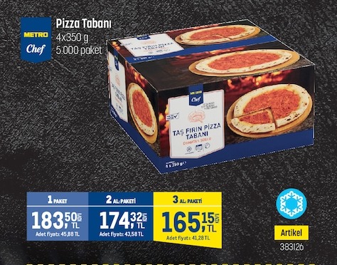 Metro Chef Taş Fırın Pizza Tabanı 4X350G
