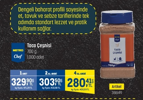 Metro Chef Taco Çesnisi 700G