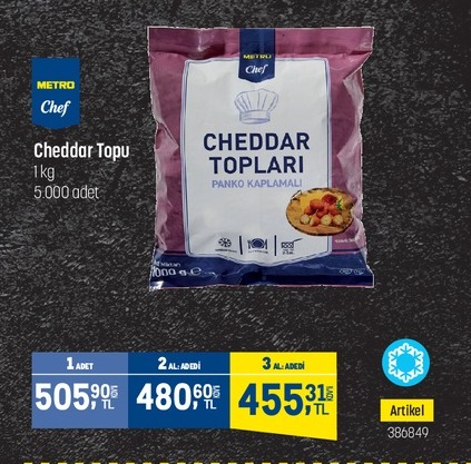 Metro Chef Cheddar Topu 1Kg