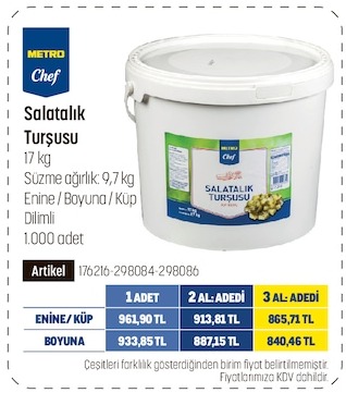 Metro Chef Salatalık Turşusu 17Kg