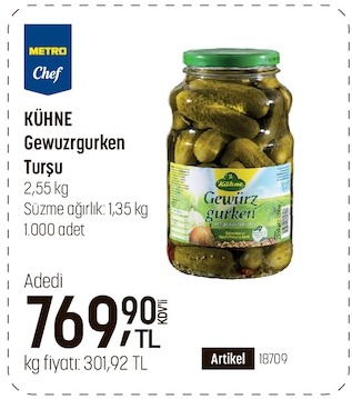 Kuhne Gewurzgurken Turşu 2,55 Kg