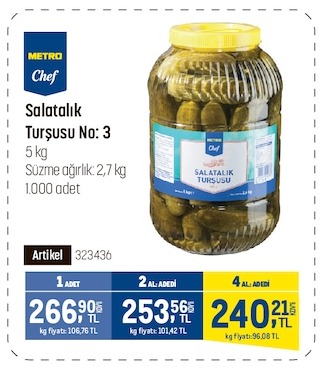 Metro Chef Salatalık Turşusu No: 3 5 Kg