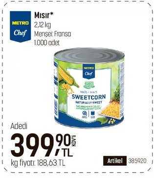 Metro Chef Mısır 2.12 Kg