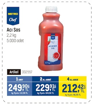 Metro Chef Acı Sos 2,2 Kg