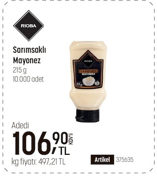 Rioba Sarımsaklı Mayonez 215G