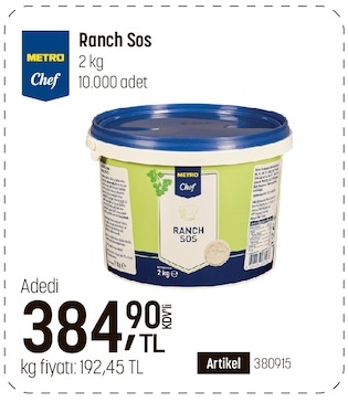 Metro Chef Ranch Sos 2Kg