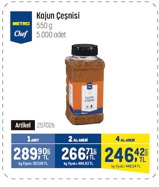 Metro Chef Kajun Çeşnisi 550G