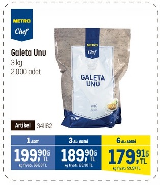 Metro Chef Galeta Unu 3 Kg 2.000 Adet