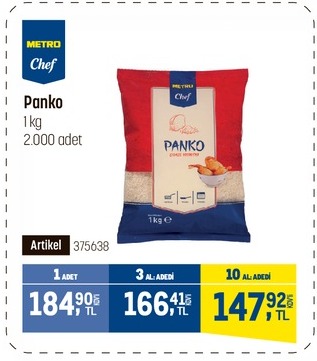 Metro Chef Panko 1 Kg 2.000 Adet