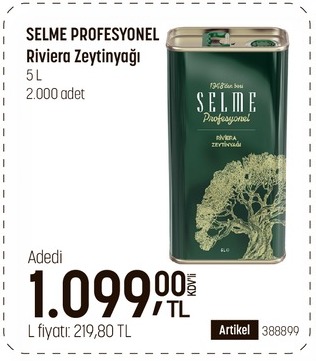 Selme Profesyonel Riviera Zeytinyağı 5L