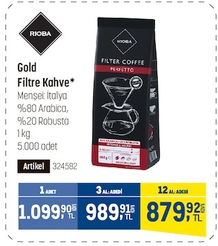 Rioba Gold Filtre Kahve 1Kg
