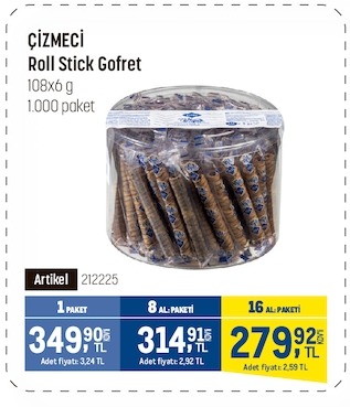 Çizmeci Roll Stick Gofret 108X6G