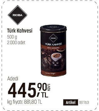 Rioba Türk Kahvesi 500G