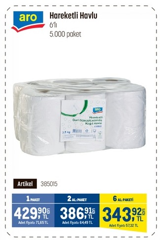 6'Lı 5.000 Paket Hareketli Havlu