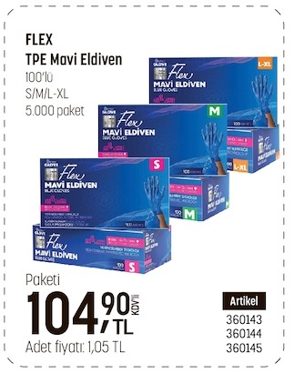 Flex Tpe Mavi Eldiven 100'Lü