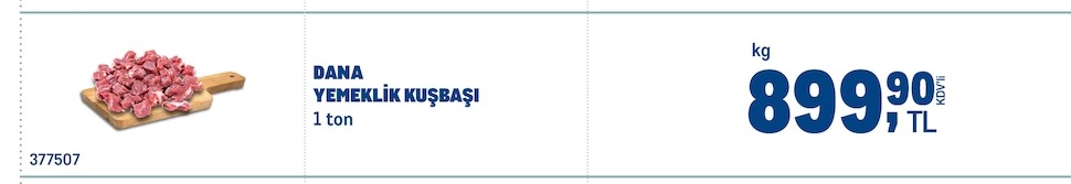 Dana Yemeklik Kuşbaşı 1 Ton