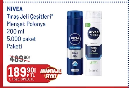 Nivea Tıraş Jeli Çeşitleri 200Ml