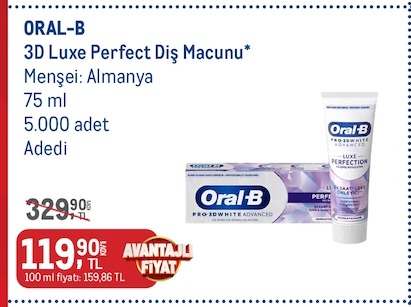 Oral-B 3D Luxe Perfect Diş Macunu 75Ml