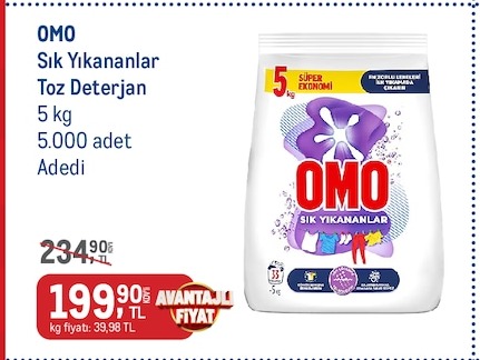 Omo Sık Yıkananlar Toz Deterjan 5 Kg