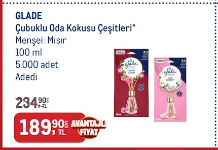 Glade Çubuklu Oda Kokusu Çeşitleri 100 Ml