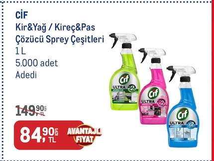 Cif Kir & Yağ / Kireç & Pas Çözücü Sprey Çeşitleri 1 L