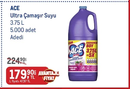 Ace Ultra Çamaşir Suyu 3.75 L