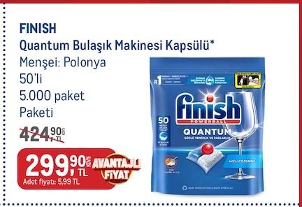 Finish Quantum Bulaşık Makinesi Kapsülü 50'Li