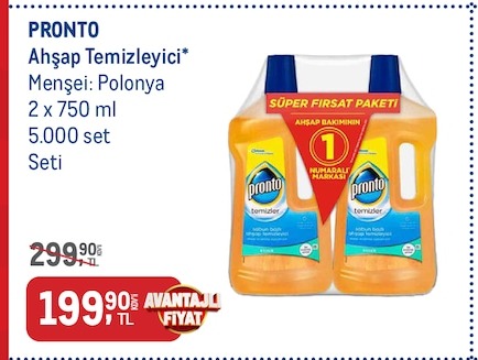 Pronto Ahşap Temizleyici 2 X 750 Ml