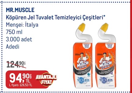 Mr. Muscle Köpüren Jel Tuvalet Temizleyici 750 Ml