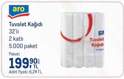 Aro Tuvalet Kağıdı 32Li 2 Katlı 5.000 Paket