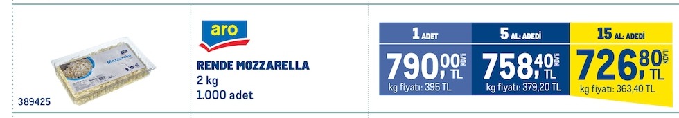 Aro Rende Mozzarella 2 Kg