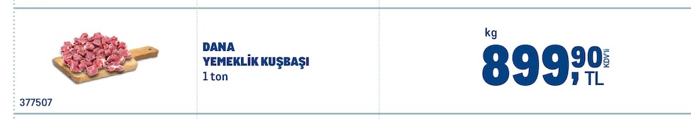 Dana Yemeklik Kuşbâşi Kg