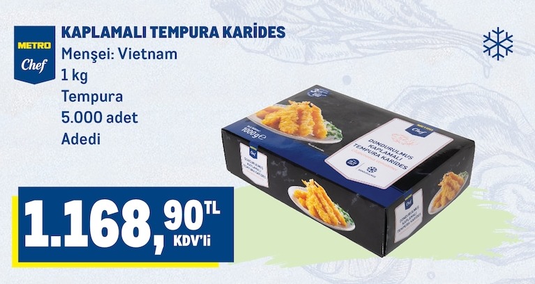 Metro Chef Kaplamali Tempura Karides 1 Kg