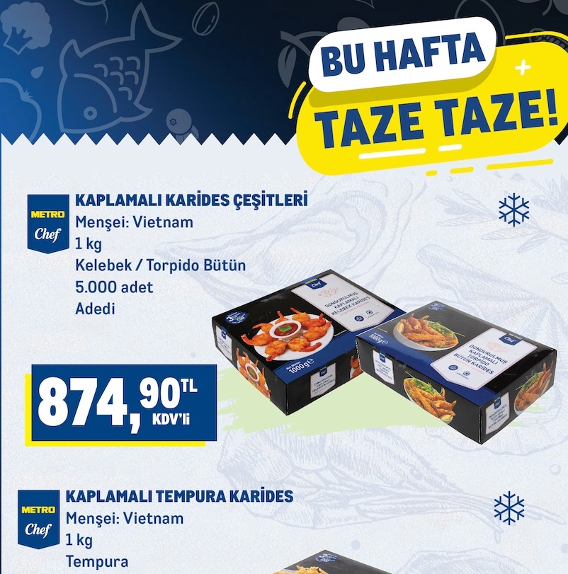 Metro Chef Kaplamali Karides Cesitleri 1 Kg