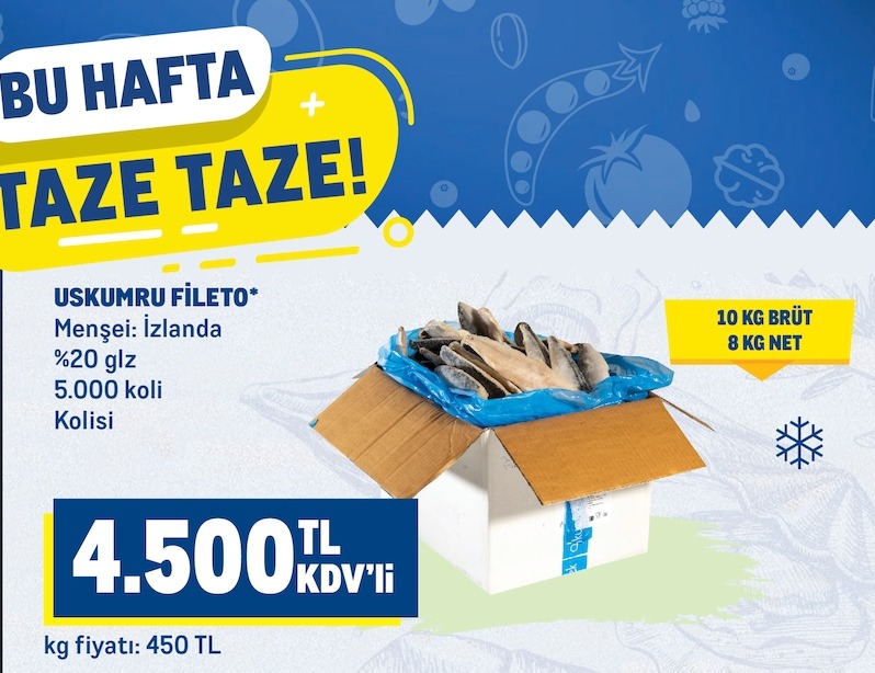 Metro Chef Uskumru Fileto 8Kg